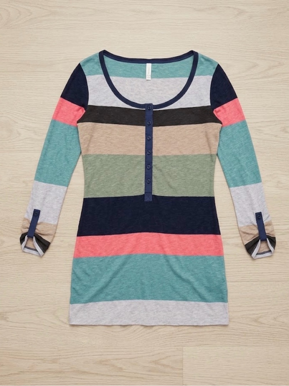 Splendid Women's Striped Henley Mini Dress - Like New - Size Small